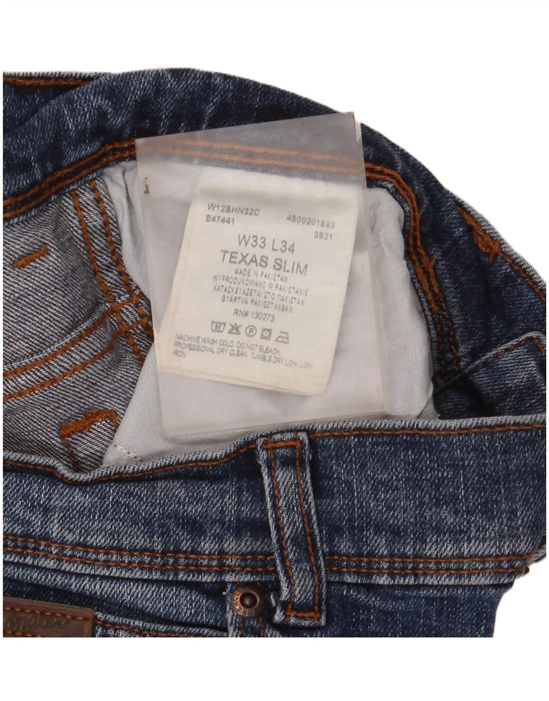 Męskie jeansy Wrangler Texas Slim W33 L34 Niebieskie bawełniane
