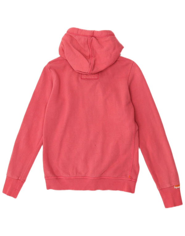 Damski sweter z kapturem i zamkiem Superdry UK 16, duży, różowy, bawełniany