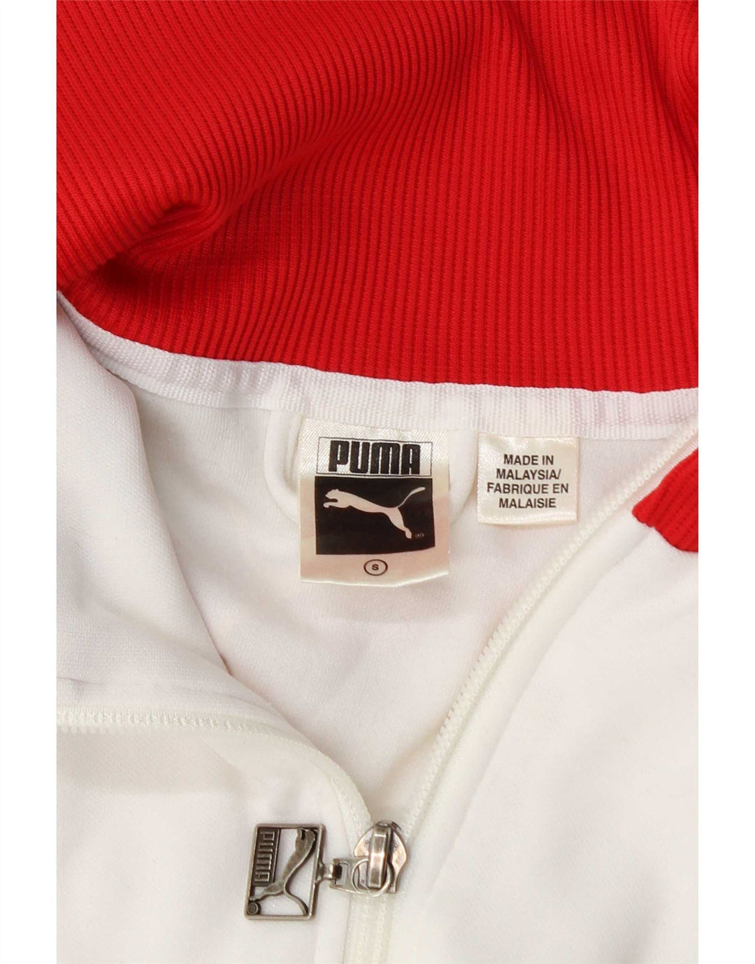 Damska kurtka dresowa Puma UK 10, mała, biała, z blokami kolorów
