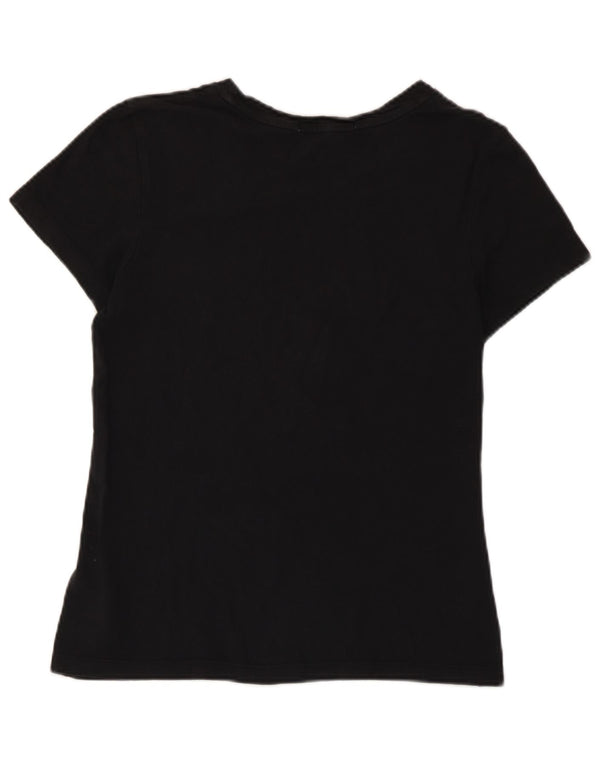 Damska koszulka z grafiką Calvin Klein Jeans Top UK 10, mała, czarna bawełna