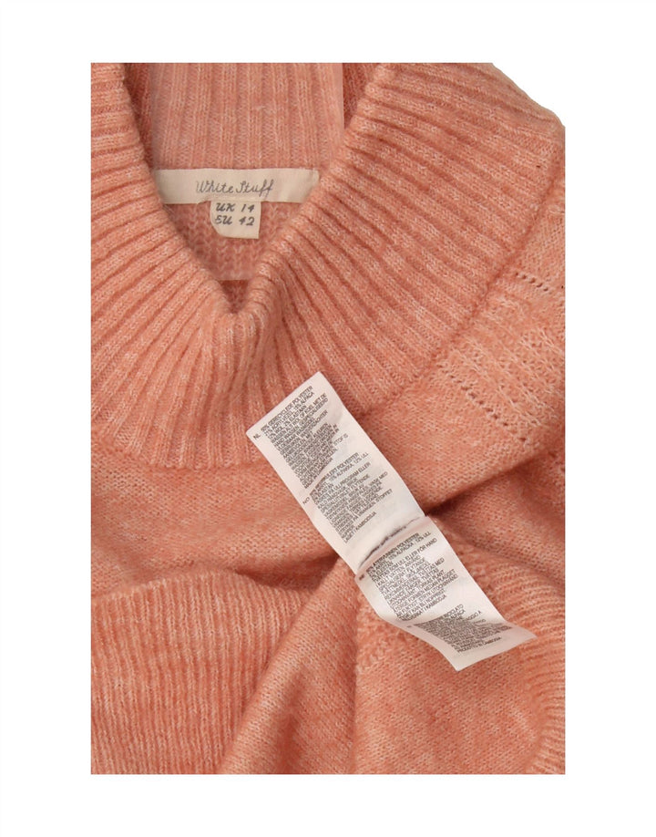 WHITE STUFF Womens Crew Neck Jumper Sweater UK 14 Medium Pink Polyester Vintage White Stuff and Second-Hand White Stuff from Messina Hembry 