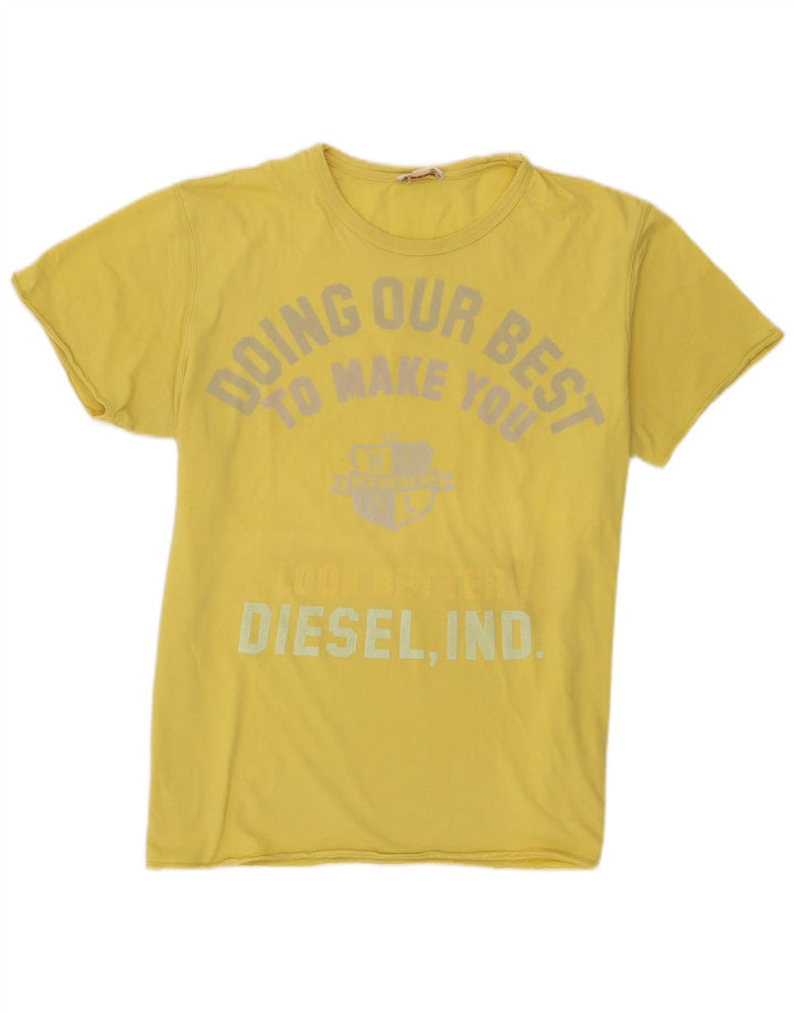Męska koszulka z grafiką Diesel, XL, żółta