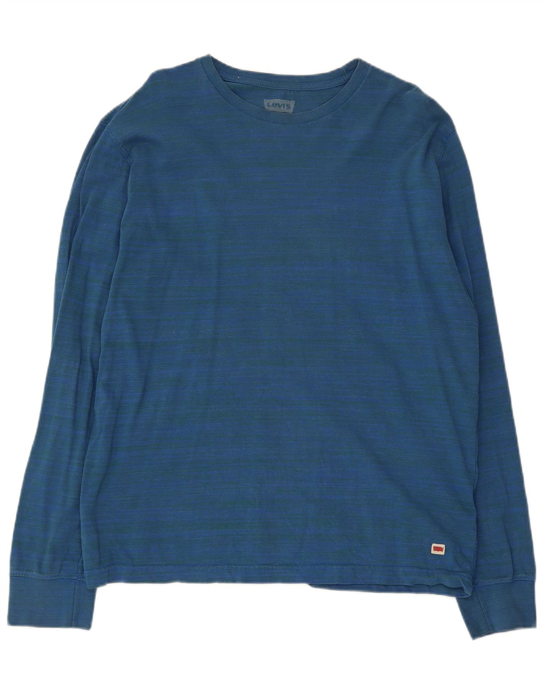 Męski top Levi's z długim rękawem, duży, niebieski, bawełniany w prążki