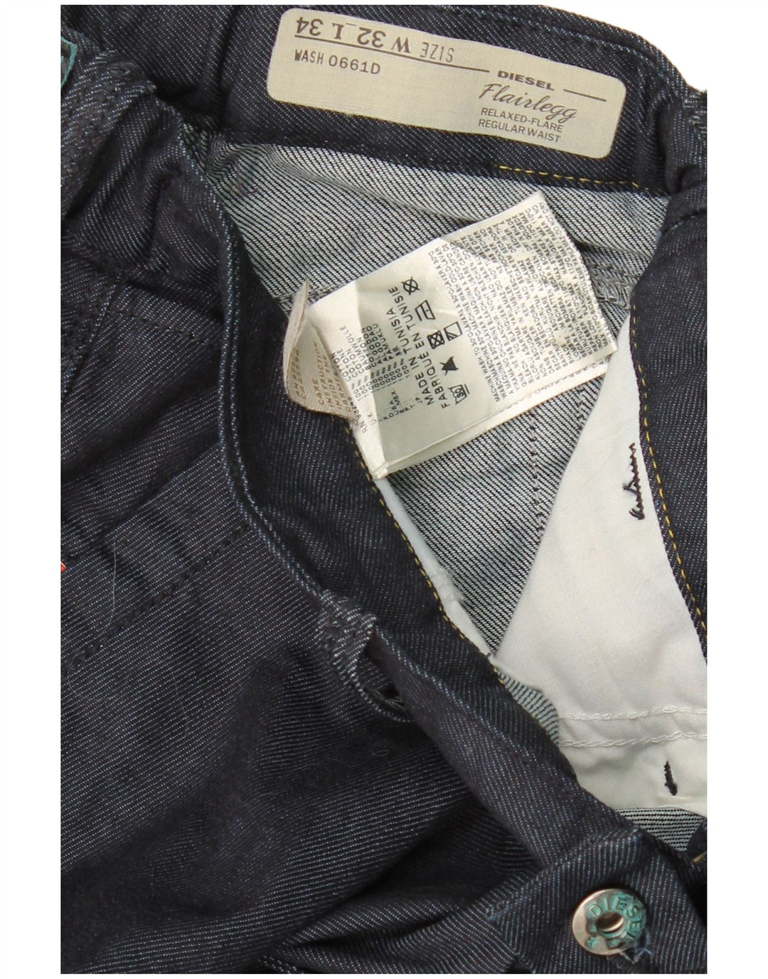 DIESEL Damskie Flairlegg-a Relaxed Fit Flared Jeans W32 L31 Granatowe