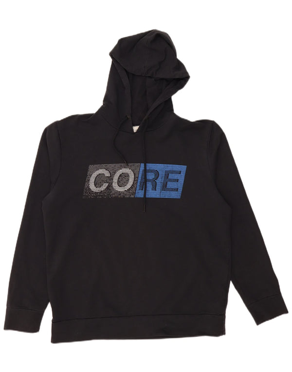 Męski sweter z kapturem i grafiką JACK & JONES XL, czarny, bawełniany