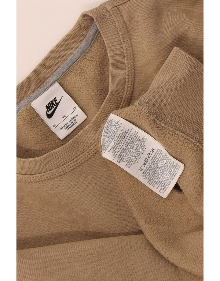 Męska bluza dresowa Nike o regularnym kroju XL, beżowa, bawełniana