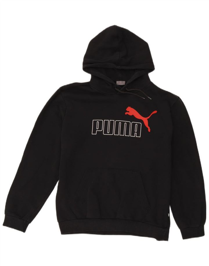 Męski sweter z kapturem Puma z grafiką, średni czarny, bawełniany