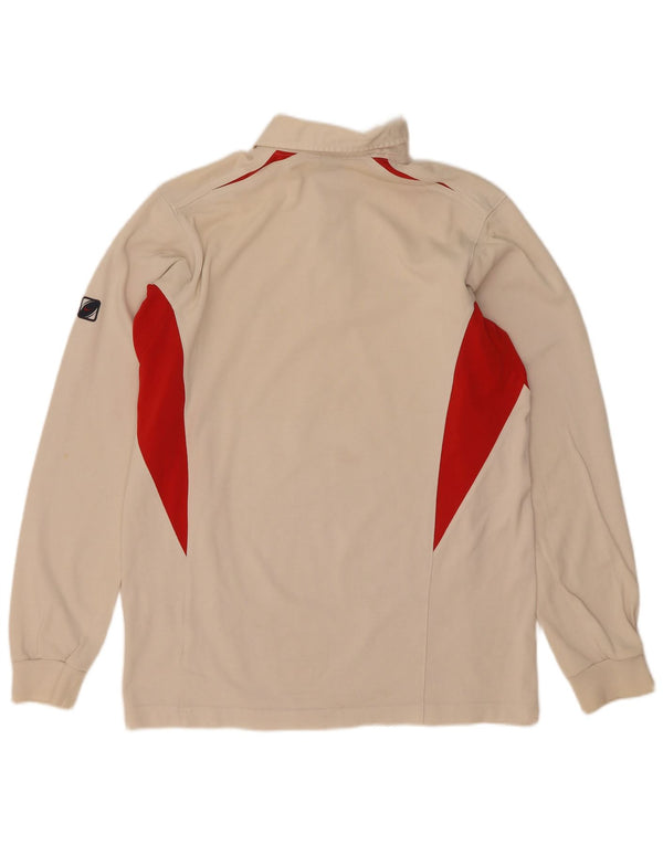 Męska koszulka polo Nike Graphic z długim rękawem UK 39/41 Średni biały blok kolorów