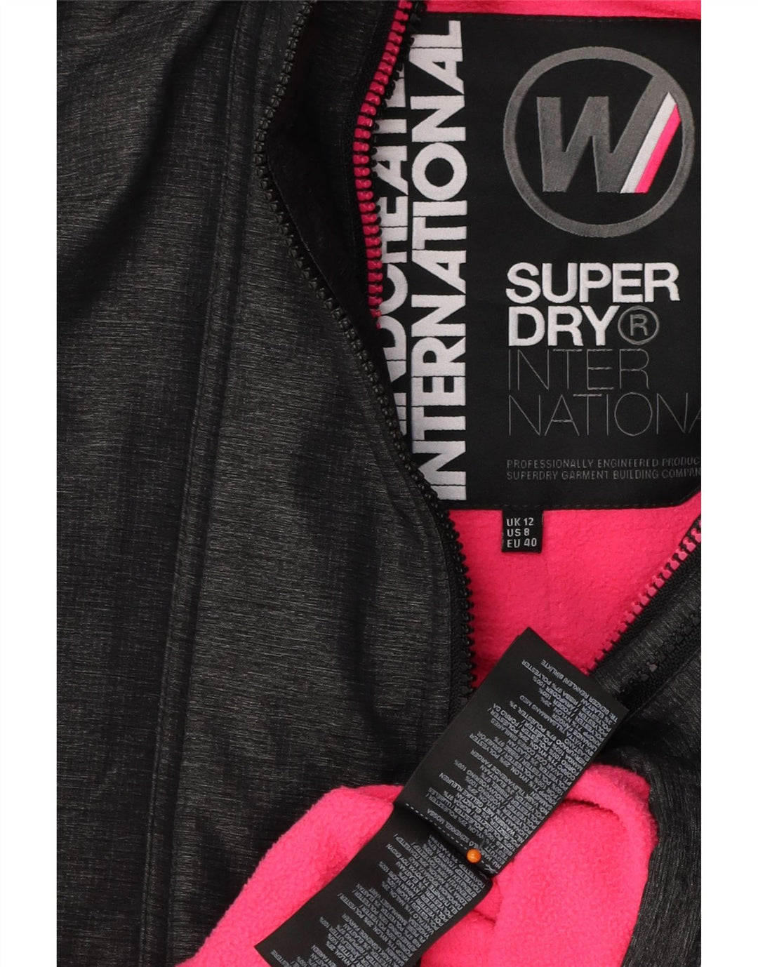 Damska kurtka wiatrówka SUPERDRY Graphic UK 12 Medium Grey