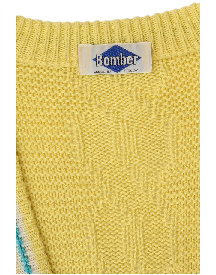 Sweter męski w stylu vintage, średni żółty