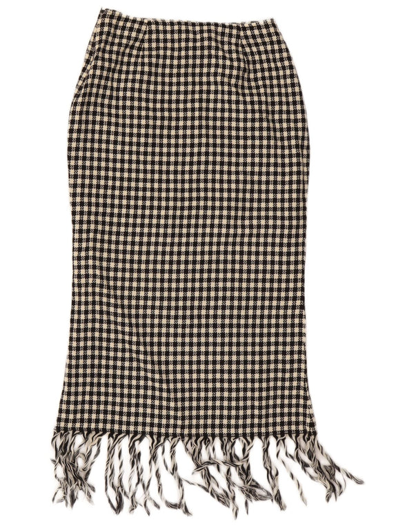 Vintage damska spódnica midi z wysokim stanem IT 42 Medium W28 czarna kratka