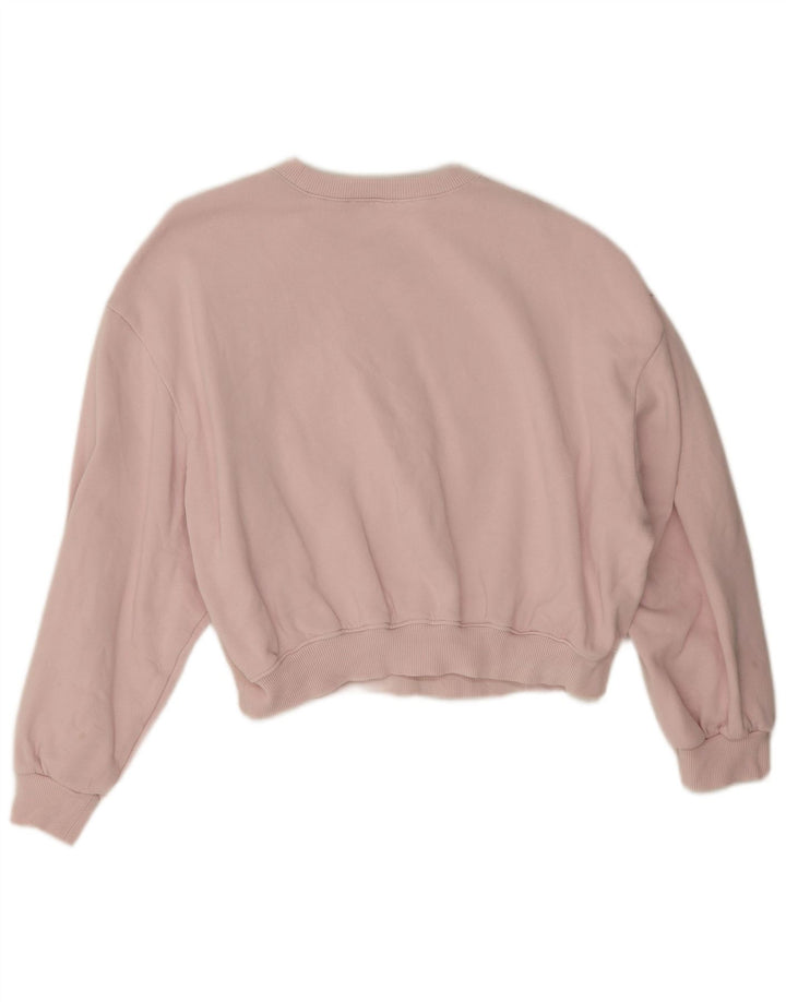 Damska bluza oversize Zara Crop UK 14, średnia różowa bawełna