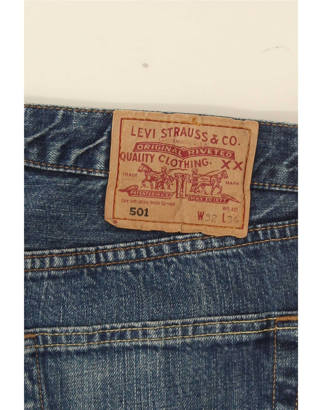 Męskie jeansy Levi's 501 Straight W32 L34 Niebieskie
