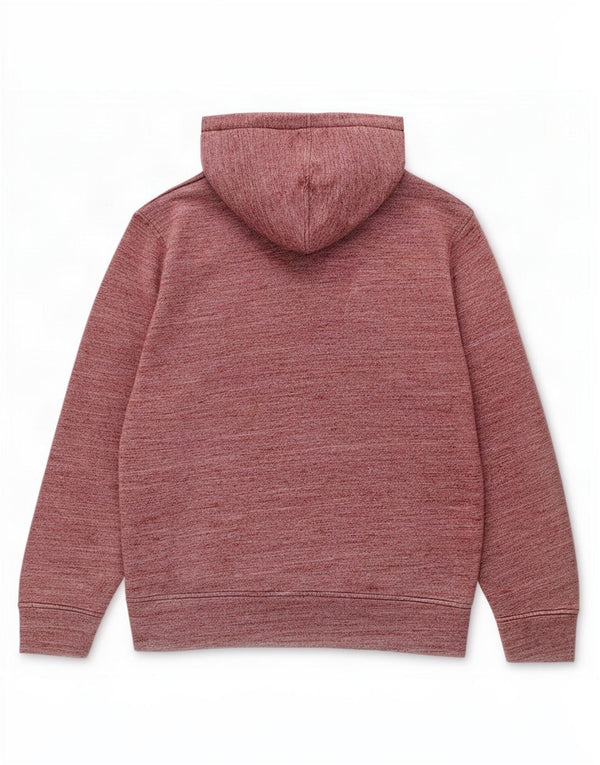 Męski sweter z kapturem i grafiką Jack & Jones, mały, bordowy, nakrapiany poliester