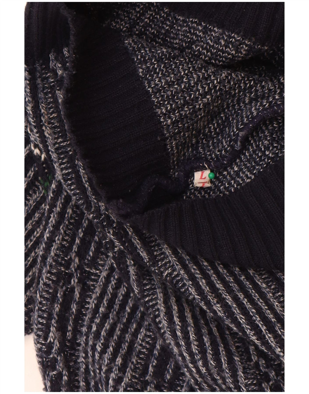 Męski sweter C & A z dekoltem w łódkę, duży, granatowy, Fair Isle, poliakryl