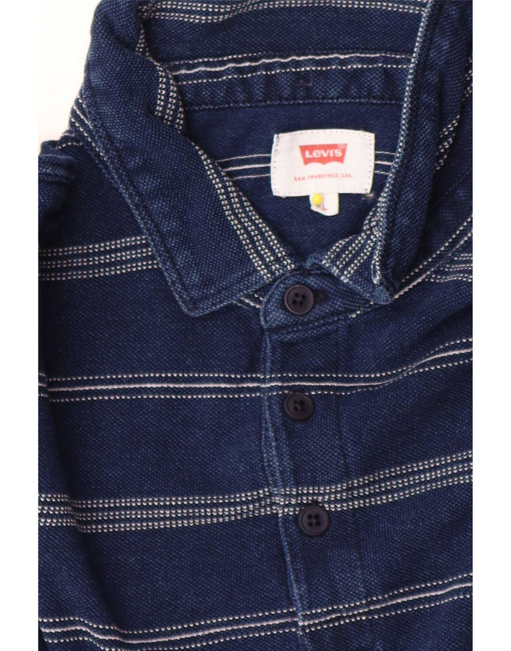 Męska koszulka polo Levi's, duża, bawełniana w granatowe paski