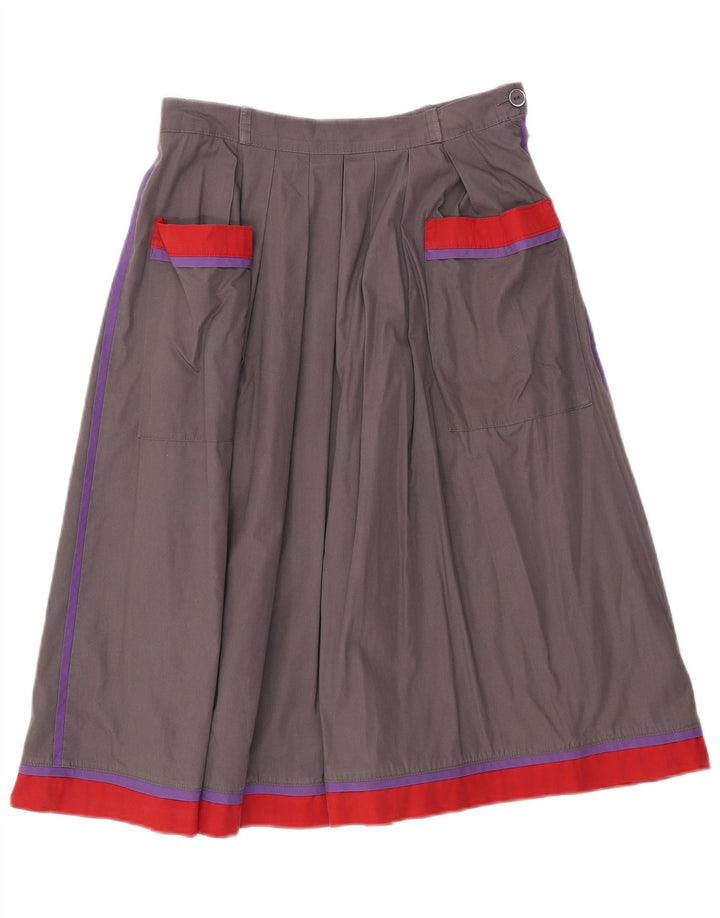 Rozkloszowana spódnica damska w stylu vintage EU 40 Medium W28 Szary blok kolorów