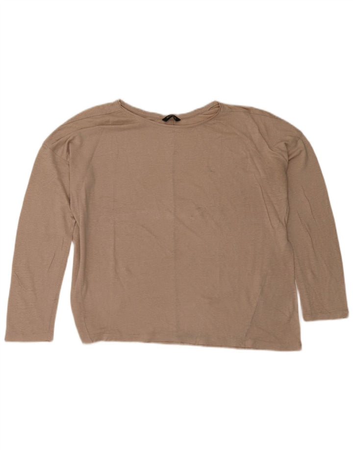Damski top Massimo Dutti z długim rękawem UK 18 XL, beżowy, nakrapiany