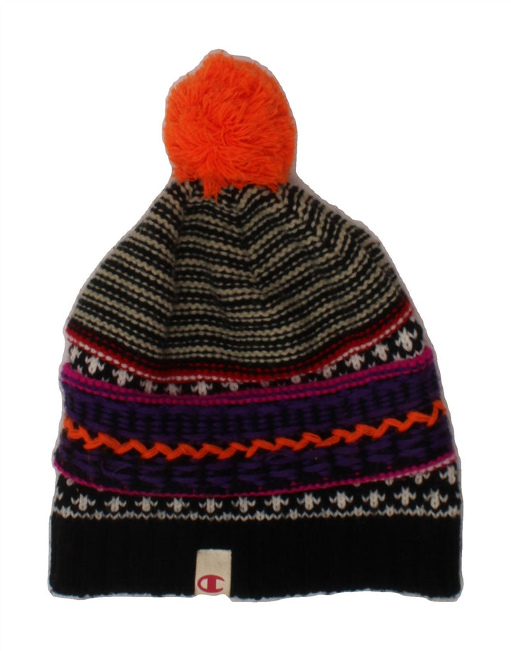 CHAMPION Womens Knit Bobble Hat One Size Multicoloured Fair Isle Acrylic Vintage Champion and Second-Hand Champion from Messina Hembry 