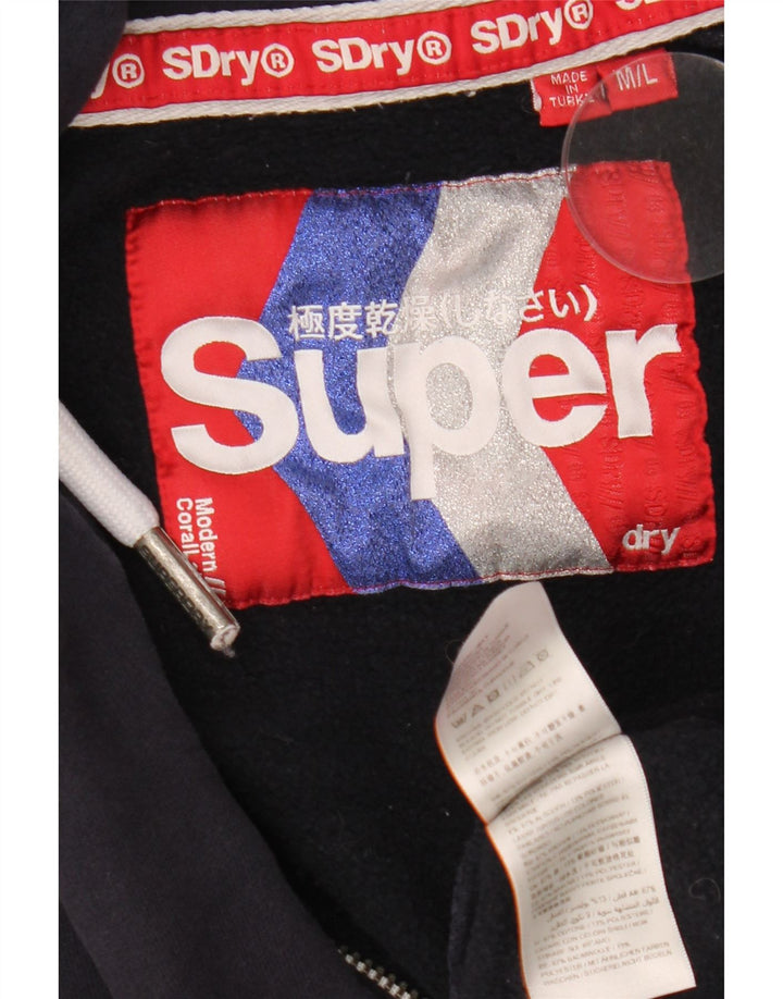 Męski sweter z kapturem i zamkiem błyskawicznym Superdry Graphic, UK 14, średni granatowy