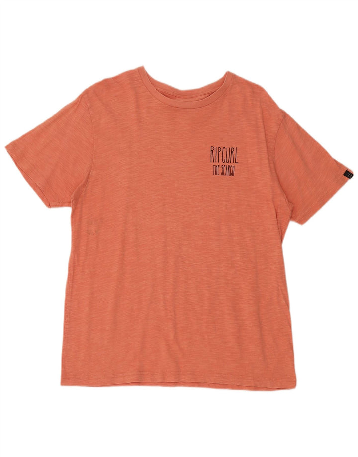 Męski T-shirt z grafiką Rip Curl, duży, pomarańczowy, bawełniany