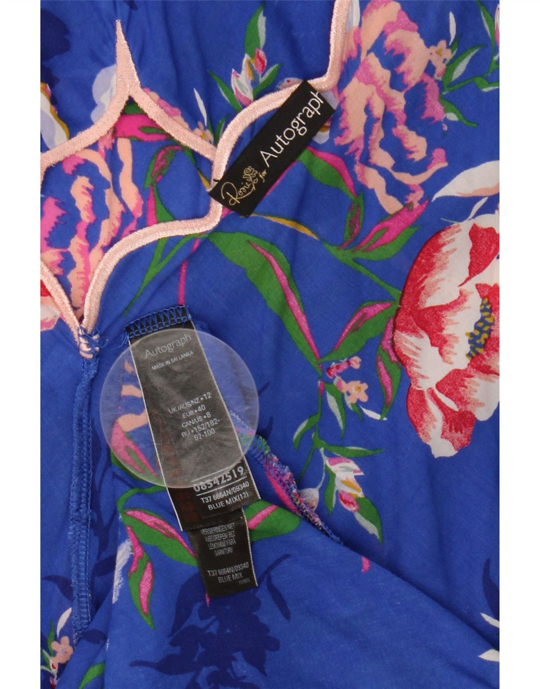 Marks & Spencer Damska sukienka Sundress z autografem UK 12 Średni niebieski w kwiaty