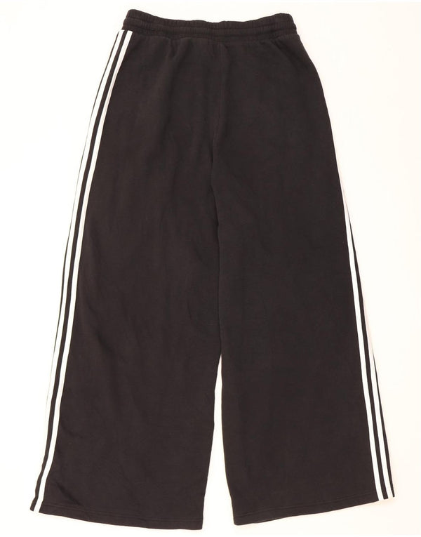 Adidas Womens Wide Leg Tracksuit Trousers UK 16/18 Large Black Cotton