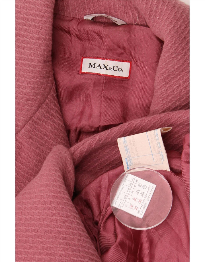 MAX & CO. Płaszcz damski UK 8 Mały, różowy, wełniany