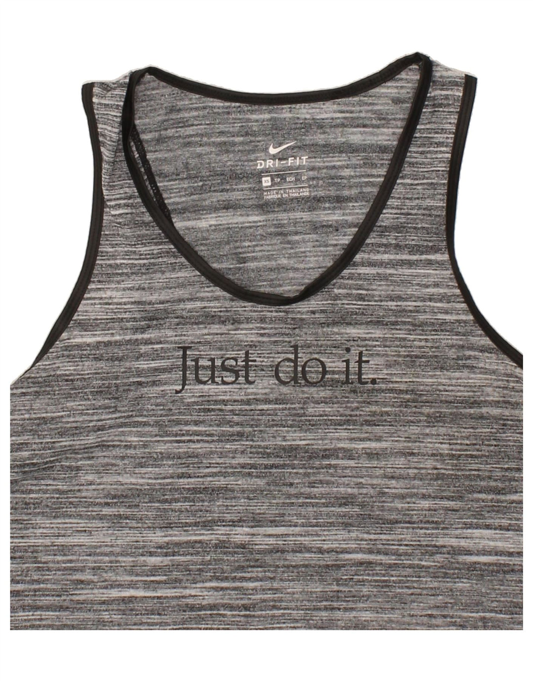NIKE Womens Graphic Vest Top UK 6 XS Grey Flecked Vintage Nike and Second-Hand Nike from Messina Hembry 