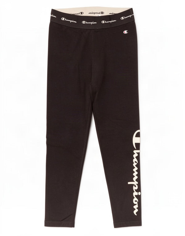 Damskie legginsy Champion Graphic UK 12, średnie, czarne, bawełniane