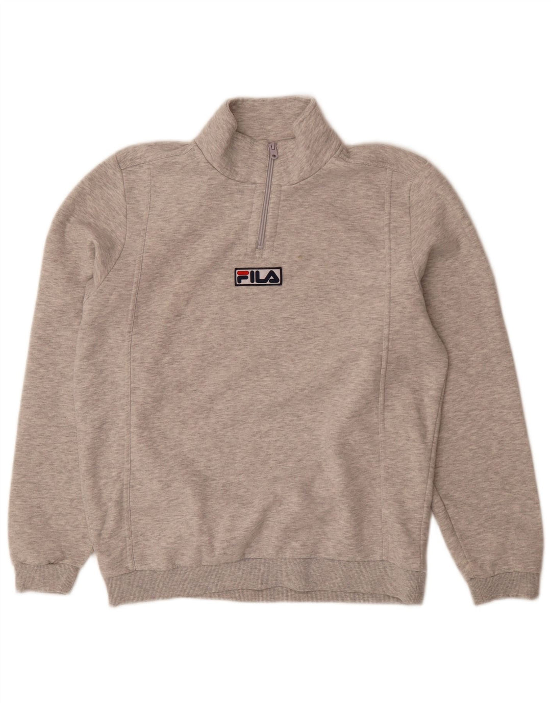 Męski sweter Fila z zamkiem błyskawicznym, średnioszary, bawełniany w plamki