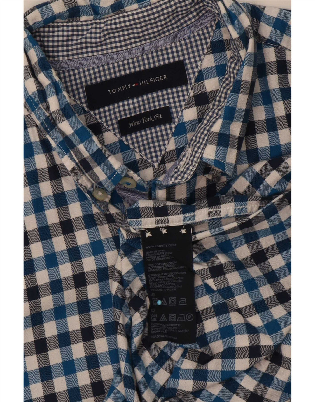 Męska koszula Tommy Hilfiger New York Fit w kolorze średnioniebieskim, bawełniana w kratkę