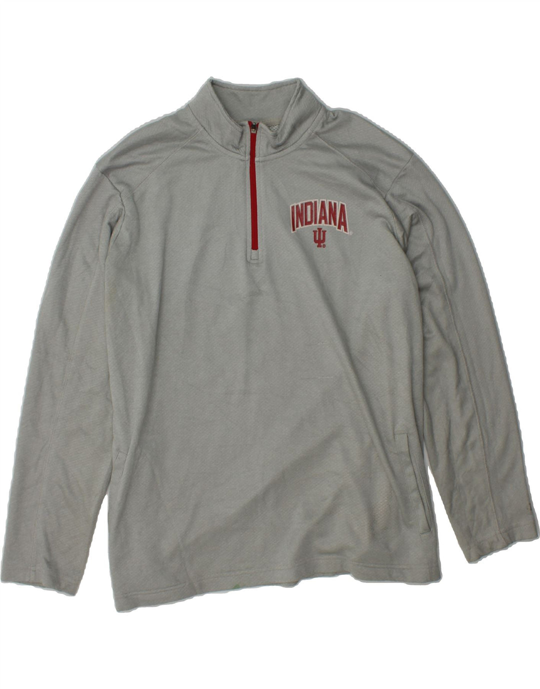 CHAMPION Mens Indiana Zip Neck Top Long Sleeve XL Grey Polyester Vintage Champion and Second-Hand Champion from Messina Hembry 