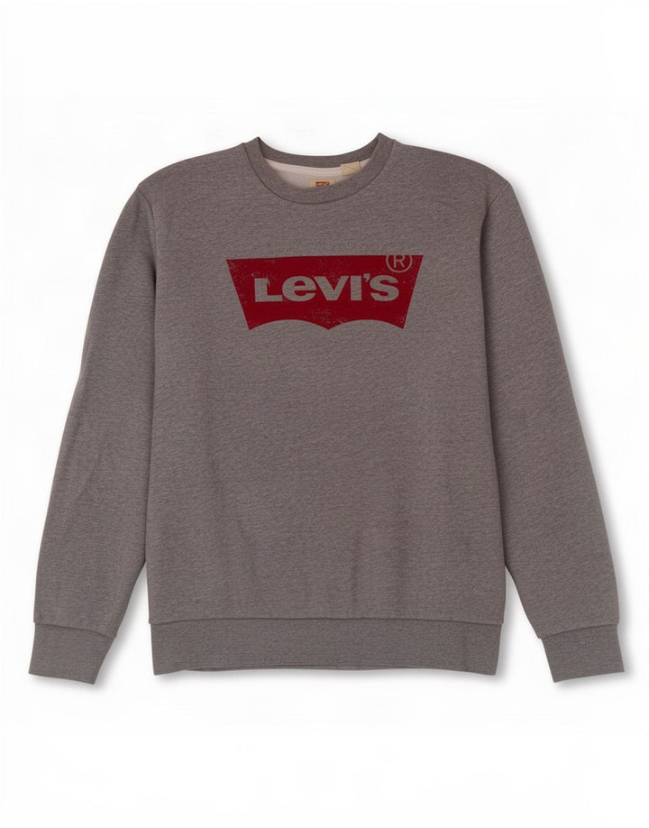 Męska bluza z grafiką Levi's, mała, szara, bawełniana