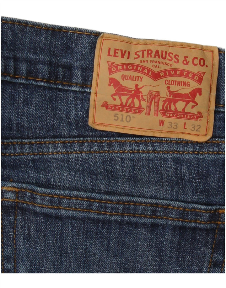 Męskie jeansy obcisłe LEVI'S 510 W33 L32 Niebieska bawełna