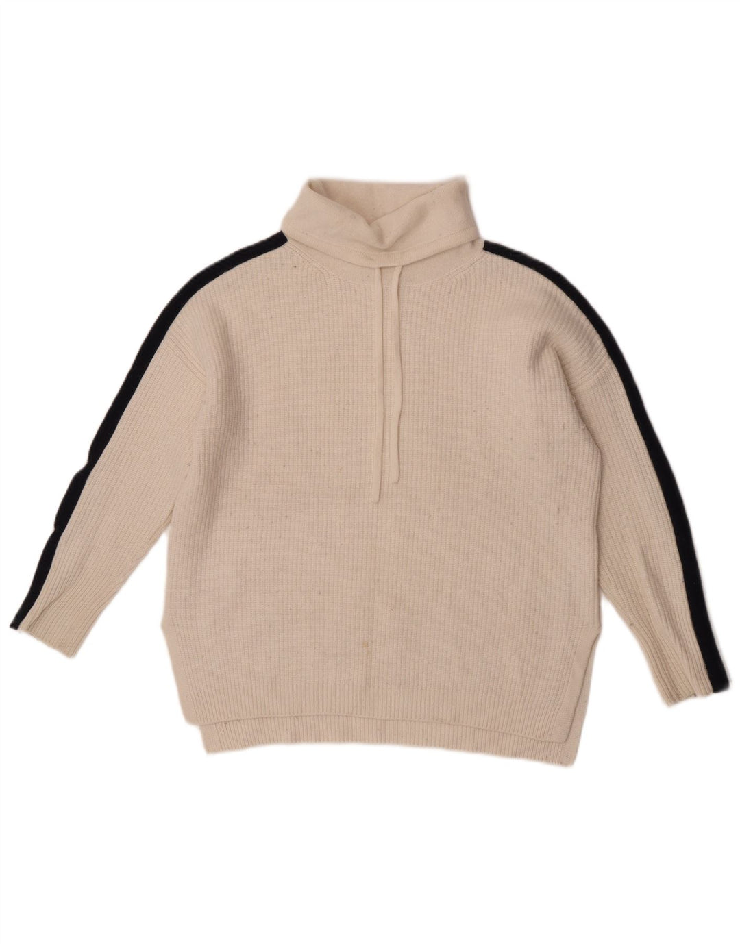 Damski sweter z golfem The White Company UK 14 Średni biały