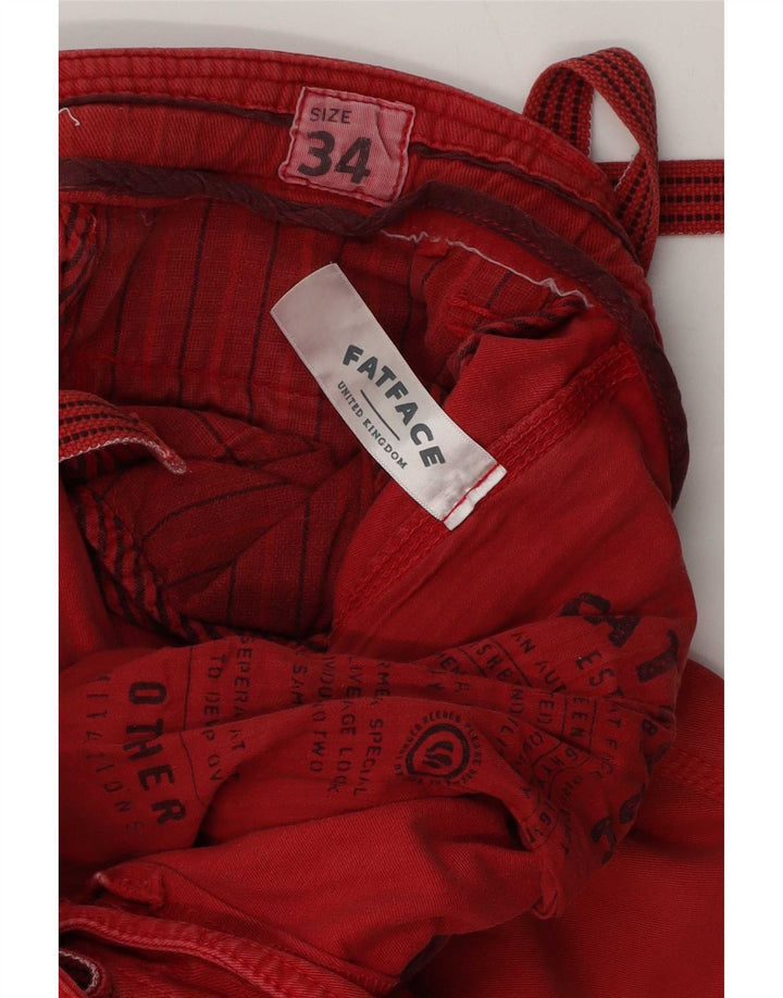 Męskie spodenki Chino Fat Face, duże, W34, czerwone, bawełniane
