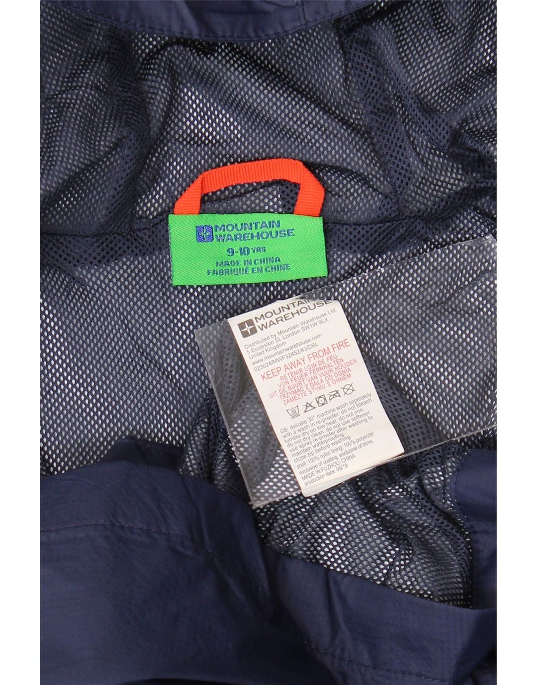 MOUNTAIN WAREHOUSE Chłopięca kurtka przeciwdeszczowa z kapturem, 9-10 lat, granatowa, nylonowa