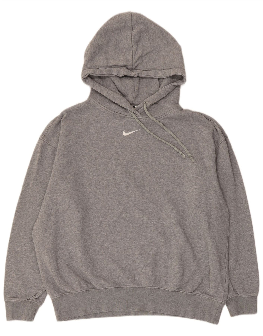 NIKE Womens Oversized Hoodie Jumper UK 10 Small Grey