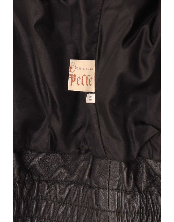 Vintage męska skórzana kurtka IT 46 Small Black Biker