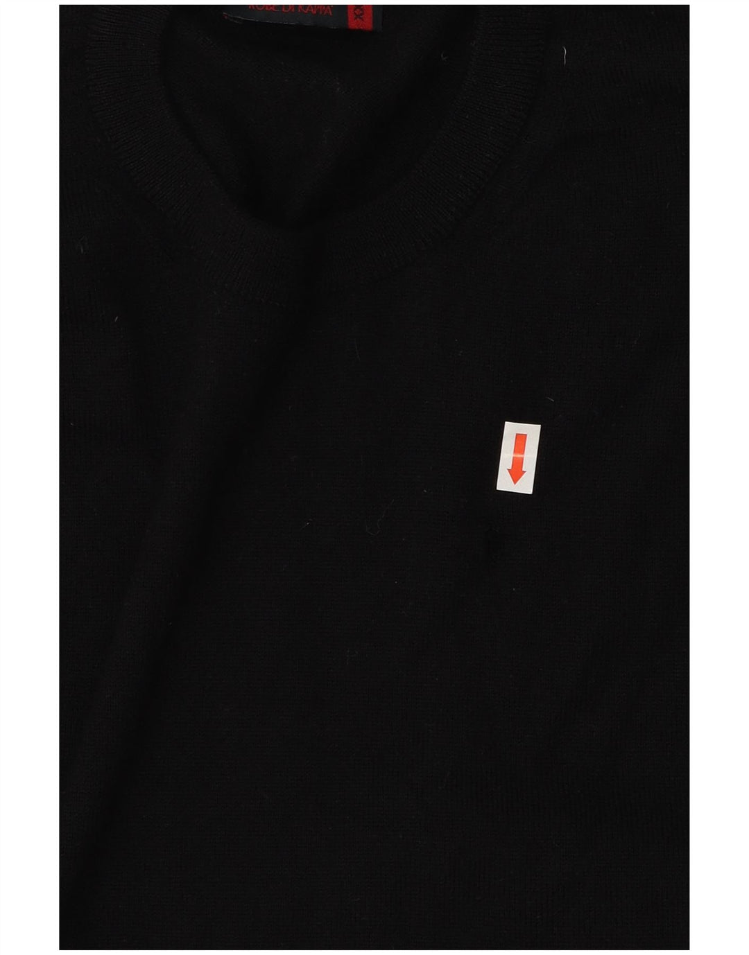 Męski sweter Kappa z okrągłym dekoltem 2XL, czarna wełna merynosowa