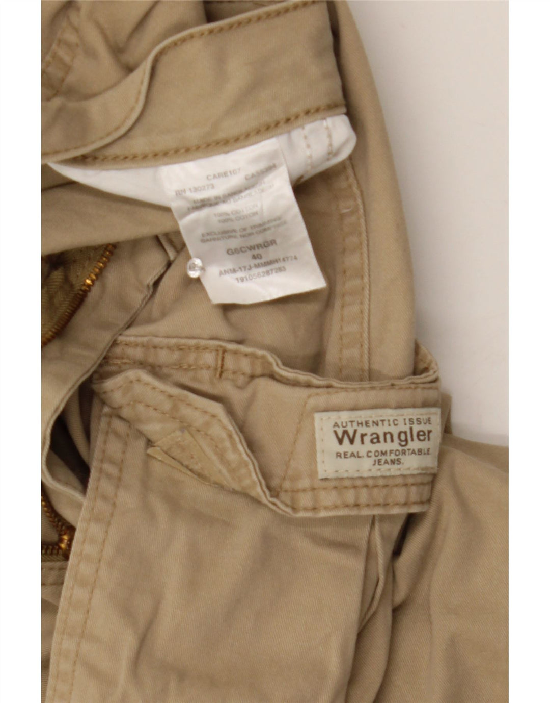 Męskie spodenki cargo Wrangler W40 XL, beżowa, bawełniana