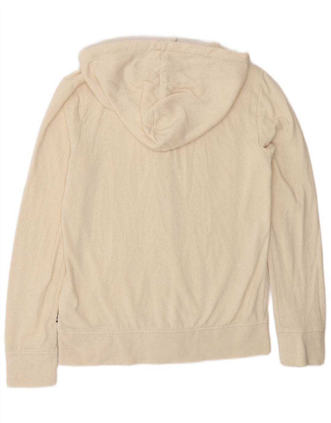 VANS Womens Zip Hoodie Sweater UK 12 Medium Off White Cotton