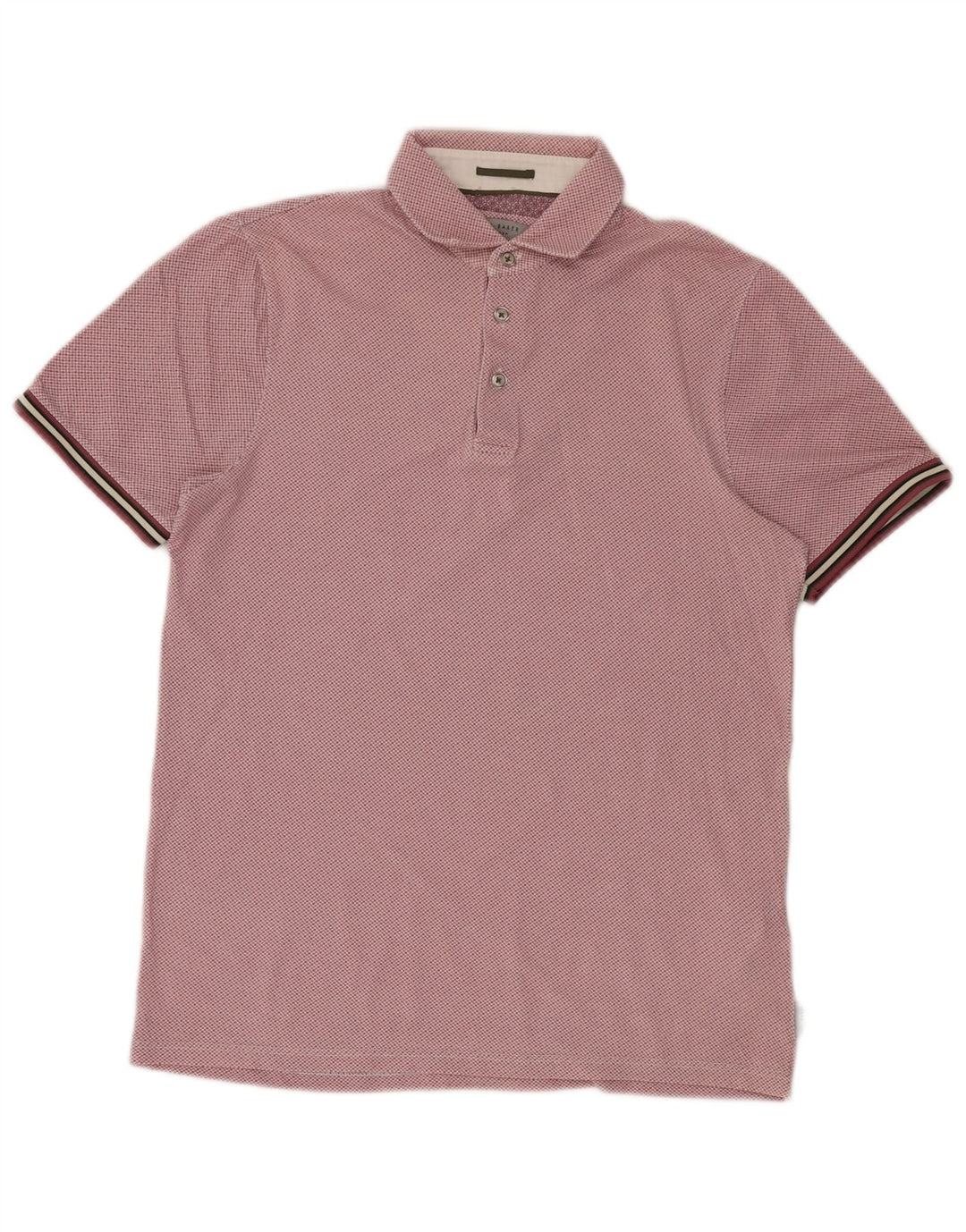 Męska koszulka polo Ted Baker, rozmiar 2, mała, różowa, bawełniana w cętki