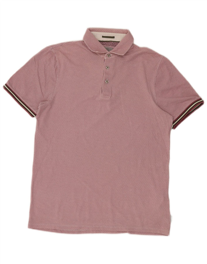 Męska koszulka polo Ted Baker, rozmiar 2, mała, różowa, bawełniana w cętki