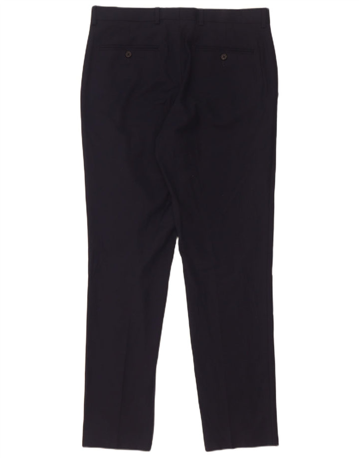 Marks & Spencer Męskie spodnie garniturowe slim fit W32 L31 Granatowy poliester