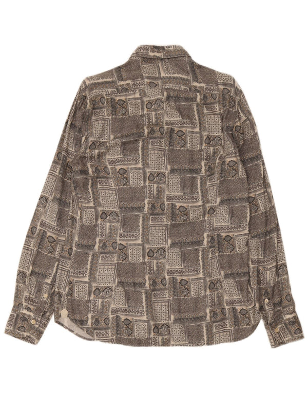 Vintage Mens Shirt Size 40 15 3/4 Medium Grey Patchwork