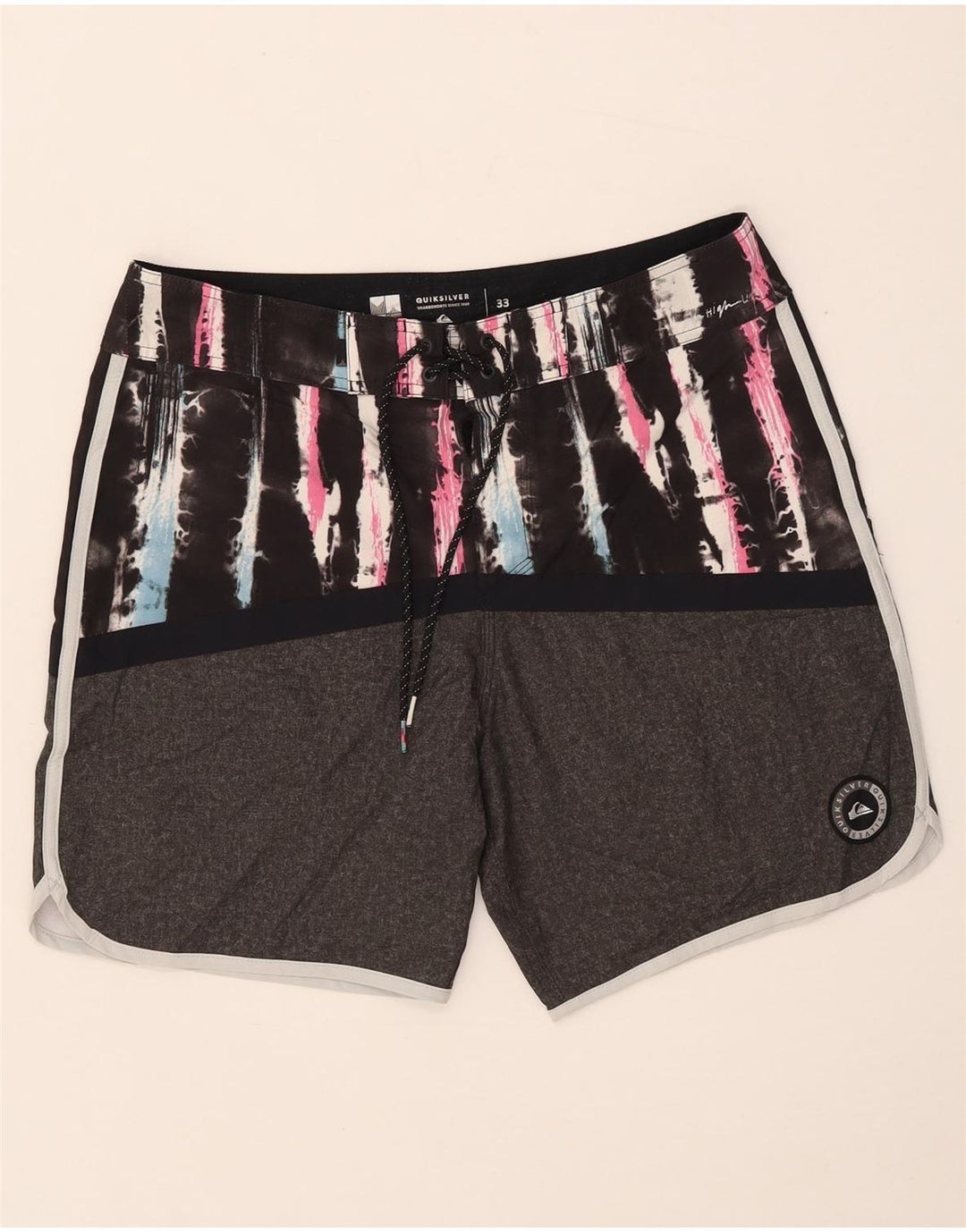 Męskie spodenki kąpielowe Quiksilver, średnioszary, poliestrowy kolor Tie Dye