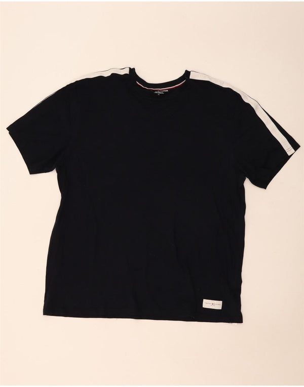 T-shirt męski Tommy Hilfiger Top XL, czarna, bawełniana w bloki kolorów