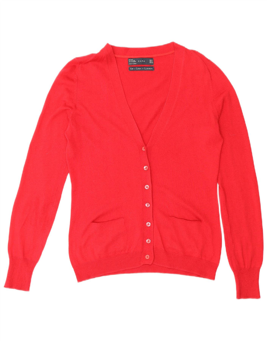 Sweter damski Zara Cardigan UK 10 Small Red Silk